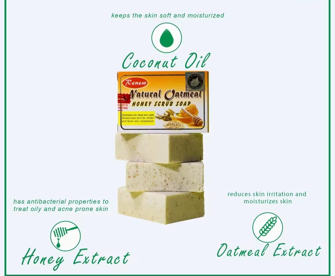 Honey Scrub Soap 135g | Savon Exfoliant au Miel pour Visage & Corps
