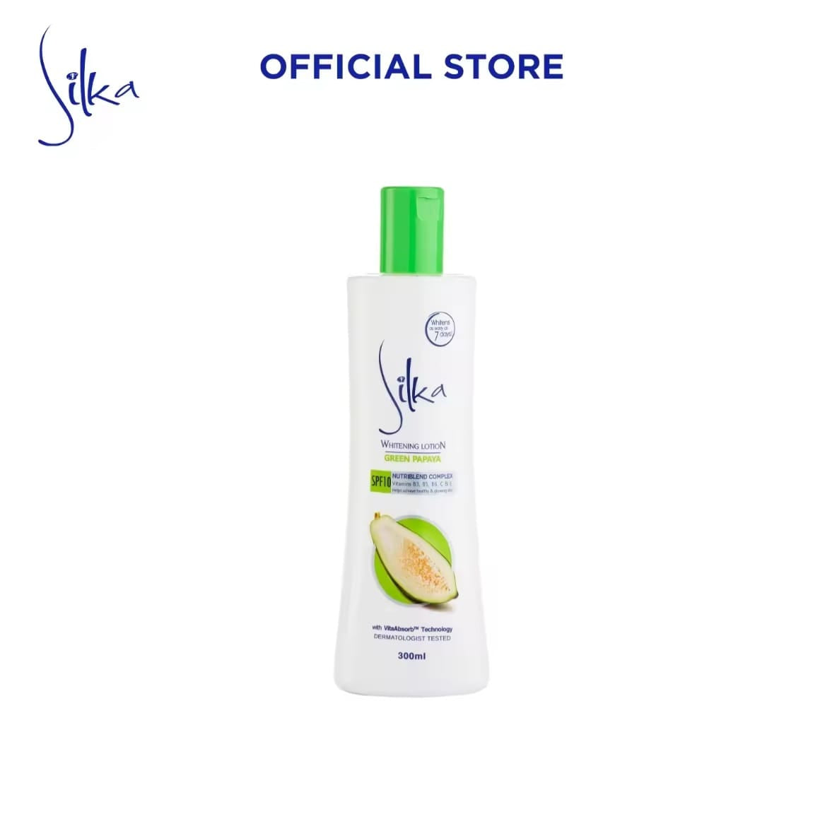 Silka Green Papaya Lotion Éclaircissante 300 ml – Hydratation & Éclat de la Peau