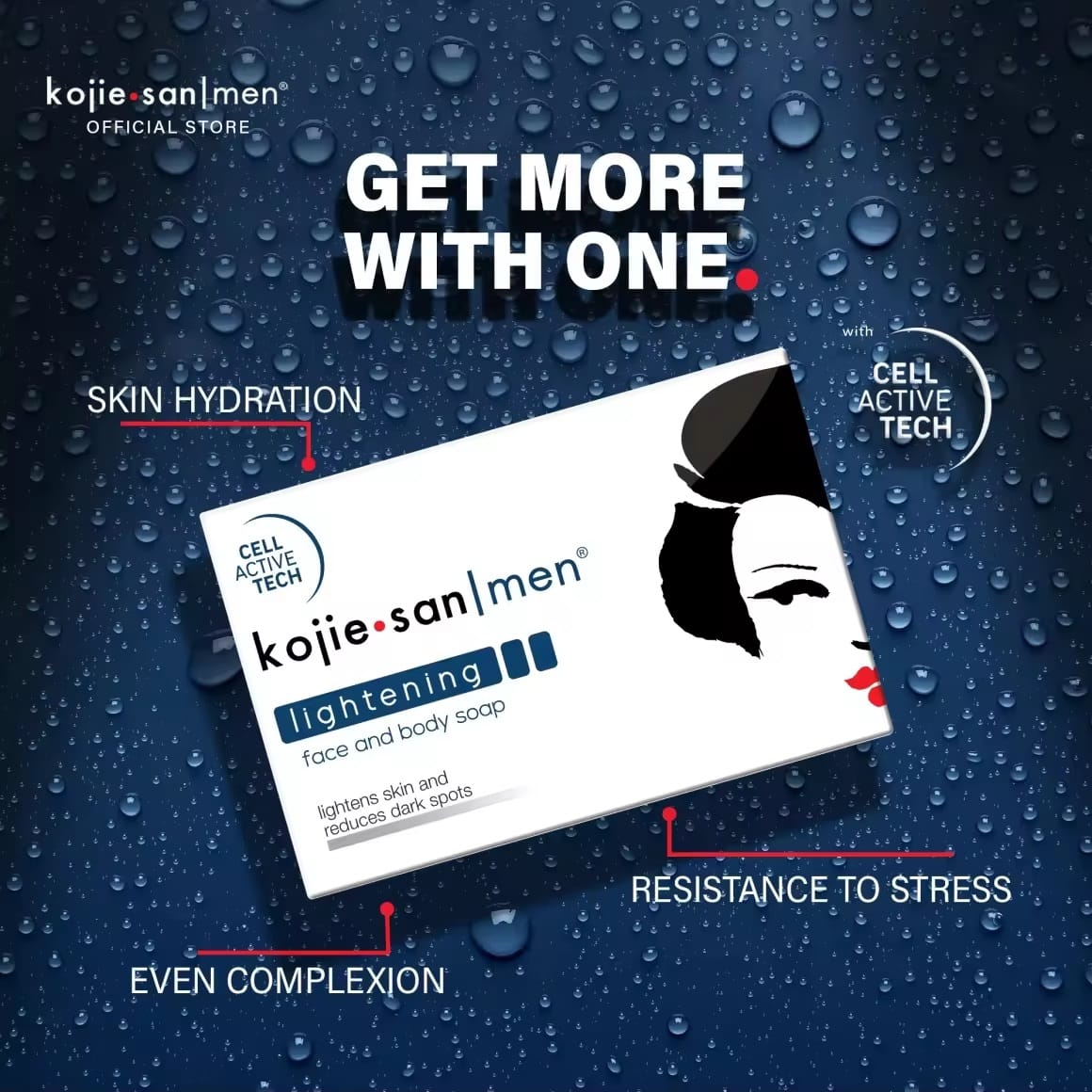 Kojie San Men Soap 135g | Savon Visage & Corps pour Homme à l'Acide Kojique