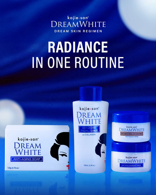 Gamme Complète Kojie San Dream White | Savon + Crème Visage + Lotion Corps pour un Teint Lumineux