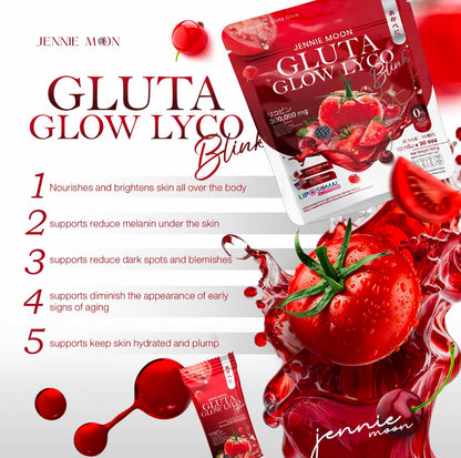 Jennie Moon Gluta Glow Lyco Blink – Boisson Beauté Éclat de la Peau