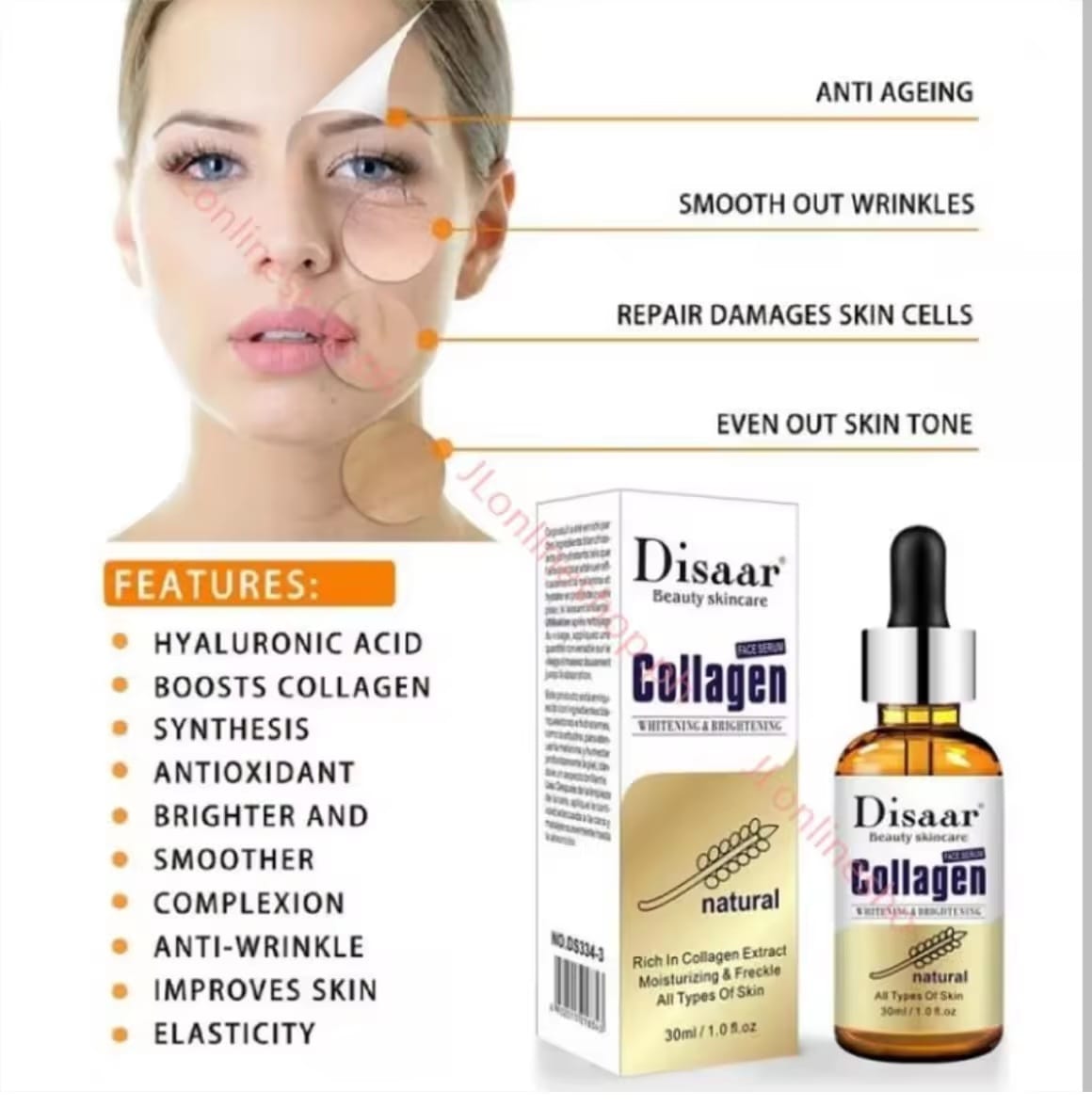 Disaar Collagen Anti-Aging Serum 30ml | Sérum Visage Collagène Anti-Âge