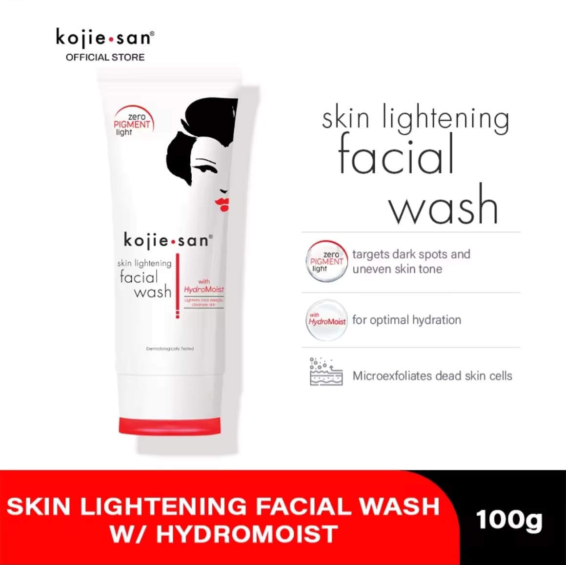 Kojie San Hydromoist Face Wash 100g | Nettoyant Visage Hydratant Original