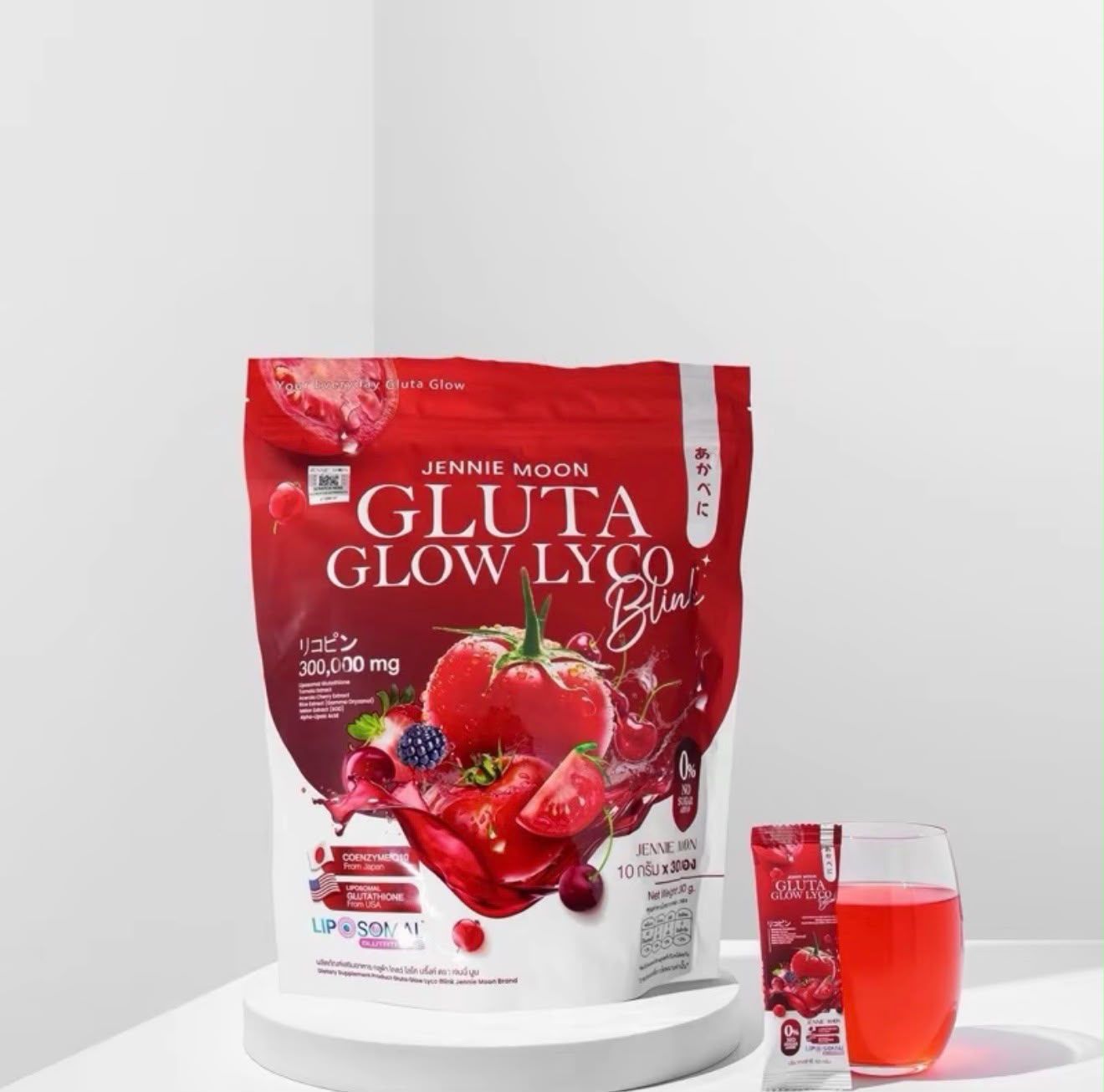 Jennie Moon Gluta Glow Lyco Blink – Boisson Beauté Éclat de la Peau