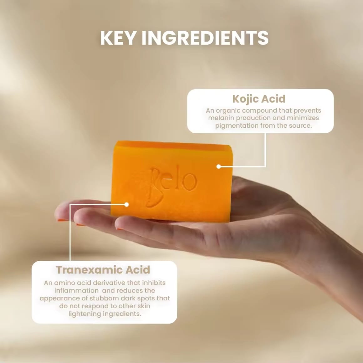 Belo Essentials Kojic Acid Soap 65g x3 | Savon Original à l'Acide Kojique – Lot de 3