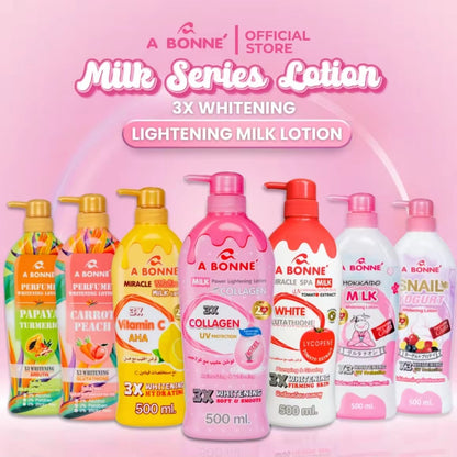 A Bonne Whitening – Carrot & Peach / Snail Yogurt / Miracle Spa Milk