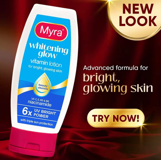 Myra Whitening Glow Body Lotion SPF 6 100 ml – Lotion Hydratante Éclat & Protection Quotidienne