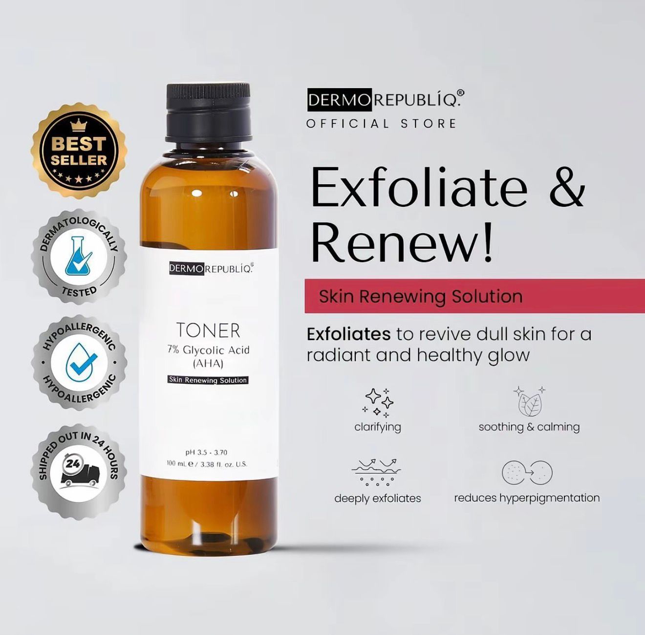 Dermo Republic Duo Dark Spots Toner 50ml + Serum 15ml | Soin Anti-Taches Éclat du Teint