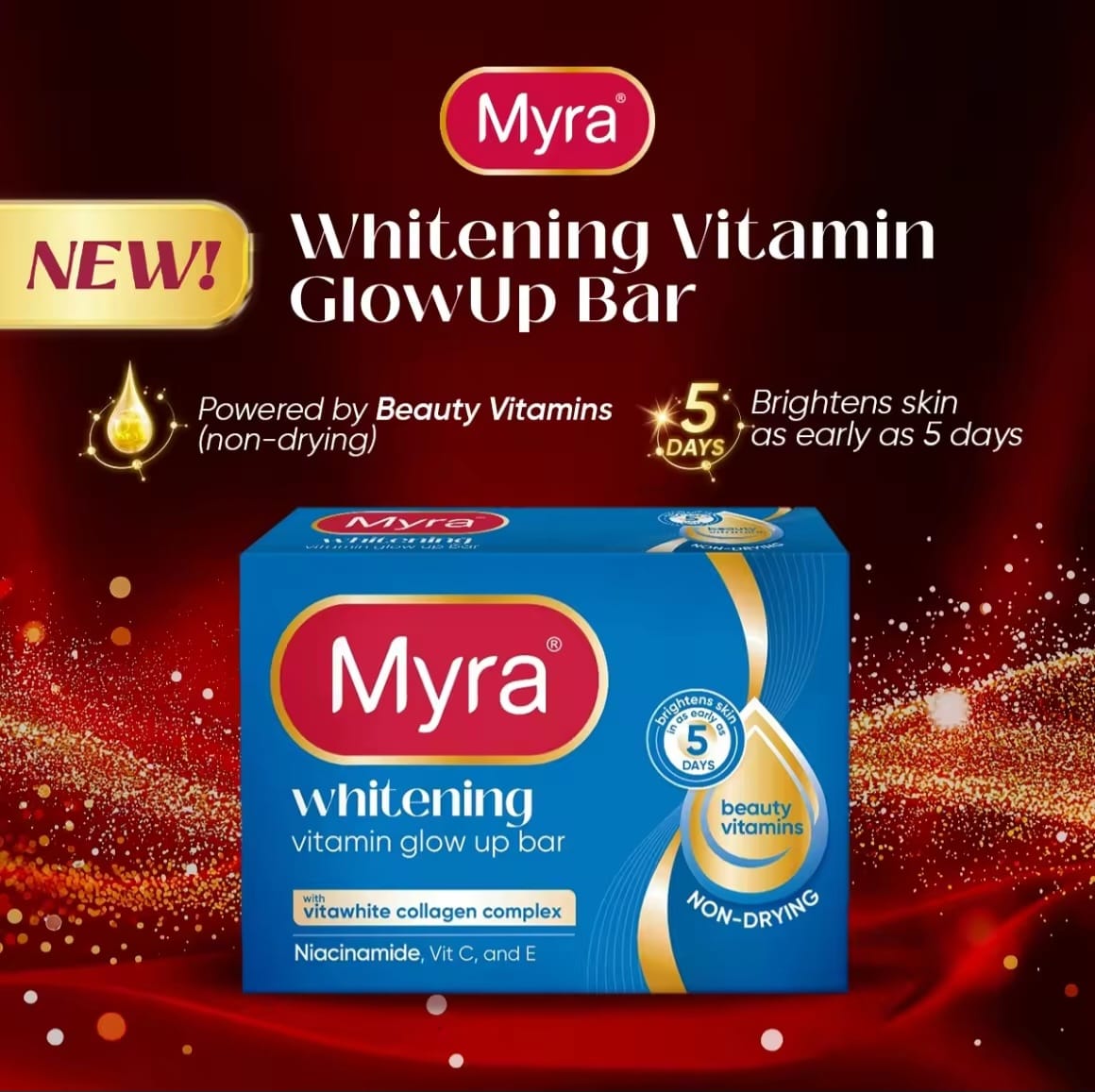 Myra Vitamin Glow Whitening Soap 90g | Savon Éclat à la Vitamine C