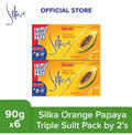 Silka Whitening Soap 14 Days 90g x3 | Savon Éclat à la Papaye Original – Lot de 3