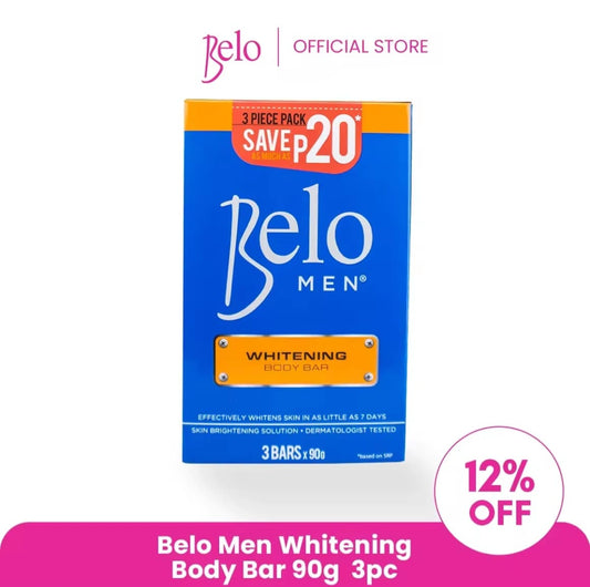 Belo Essentials Men Whitening Soap 90g x3 | Savon Éclat pour Homme – Lot de 3