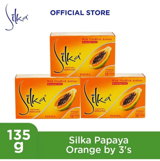 Silka Whitening Soap 14 Days 135g | Savon Éclat à la Papaye Original