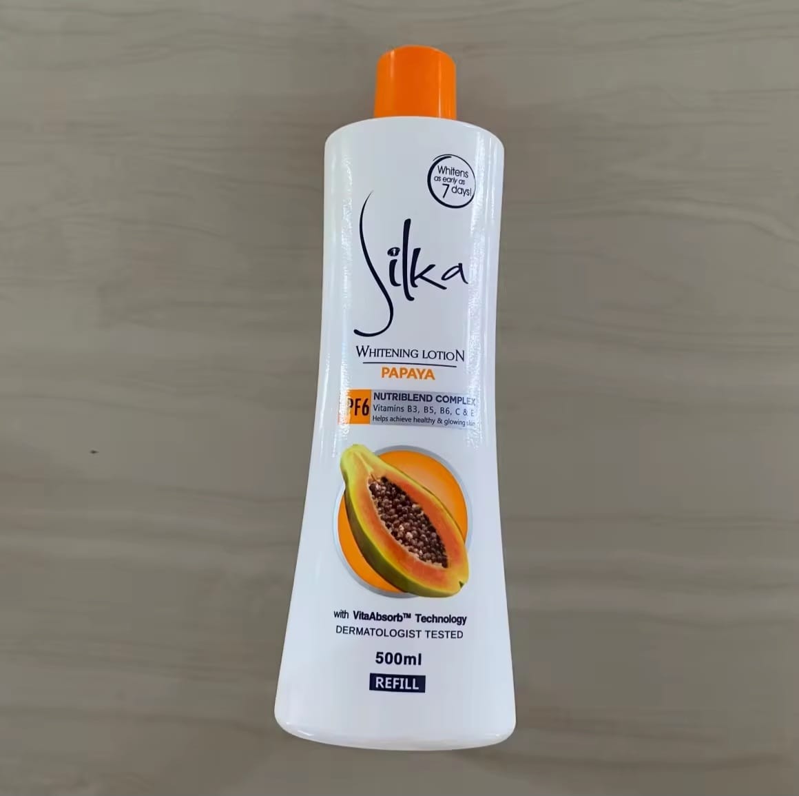 Silka Papaya Body Lotion SPF 6 Complexe 300 ml – Lotion Hydratante Éclat avec Protection Solaire