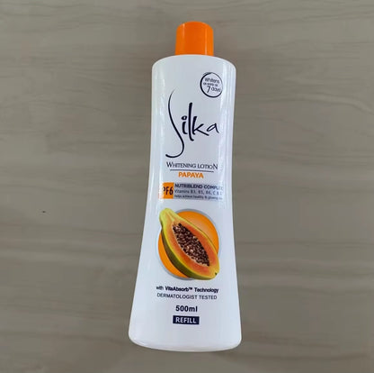 Silka Papaya Body Lotion SPF 6 Complexe 300 ml – Lotion Hydratante Éclat avec Protection Solaire