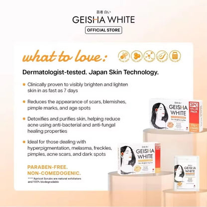 Geisha Whitening Intense Scar & Blemish Soap 65g x2 | Savon Éclat Anti-Taches – Lot de 2