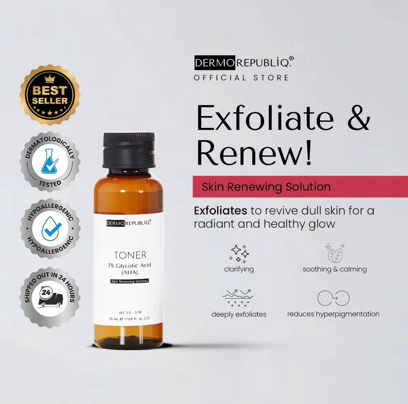 Dermo Republic Duo Dark Spots Toner 50ml + Serum 15ml | Soin Anti-Taches Éclat du Teint