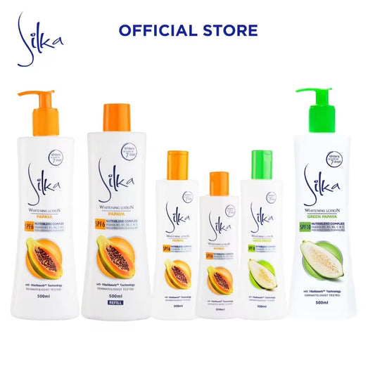 Silka Papaya Body Lotion SPF 6 Complexe 300 ml – Lotion Hydratante Éclat avec Protection Solaire