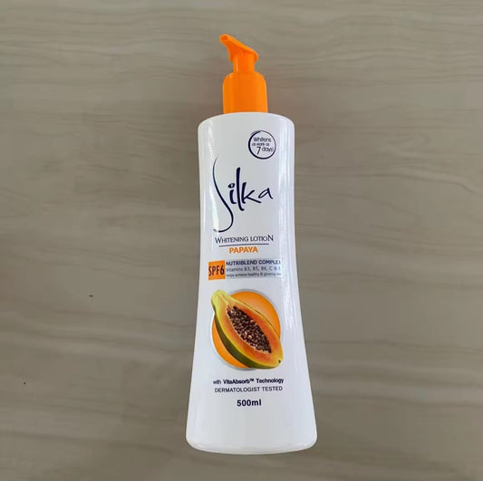 Silka Papaya Body Lotion SPF 6 Complexe 300 ml – Lotion Hydratante Éclat avec Protection Solaire