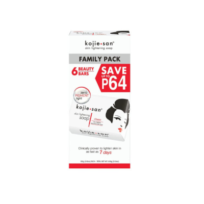 Kojie San Classic Family Skin Lightening Soap 100g x6 | Savon Original à l'Acide Kojique – Pack Familial