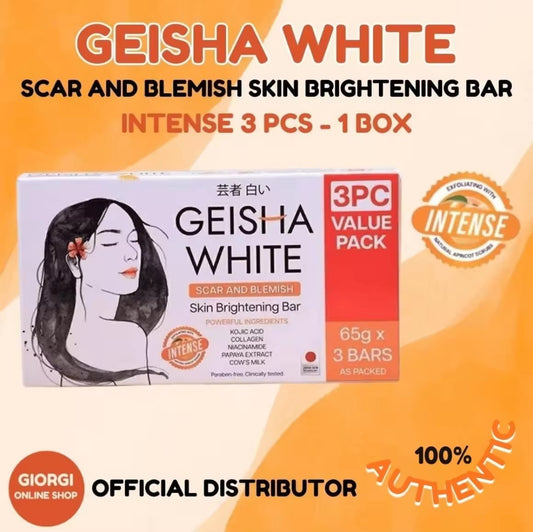 Geisha Whitening Intense Scar & Blemish Soap 65g x2 | Savon Éclat Anti-Taches – Lot de 2