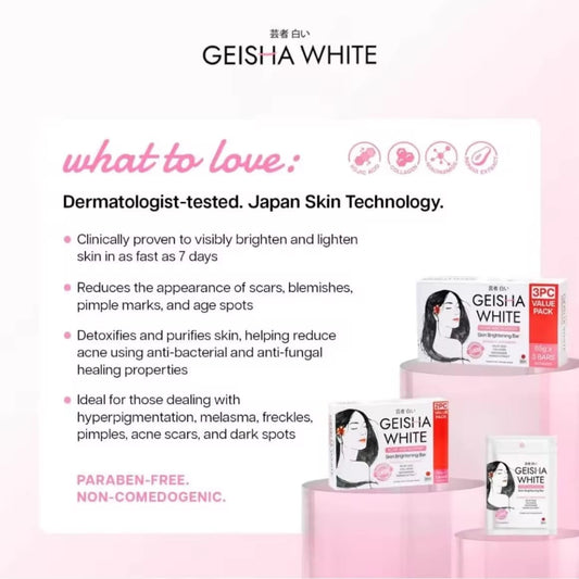 Geisha Whitening Classic Soap 65g x2 | Savon Éclat Original – Lot de 2