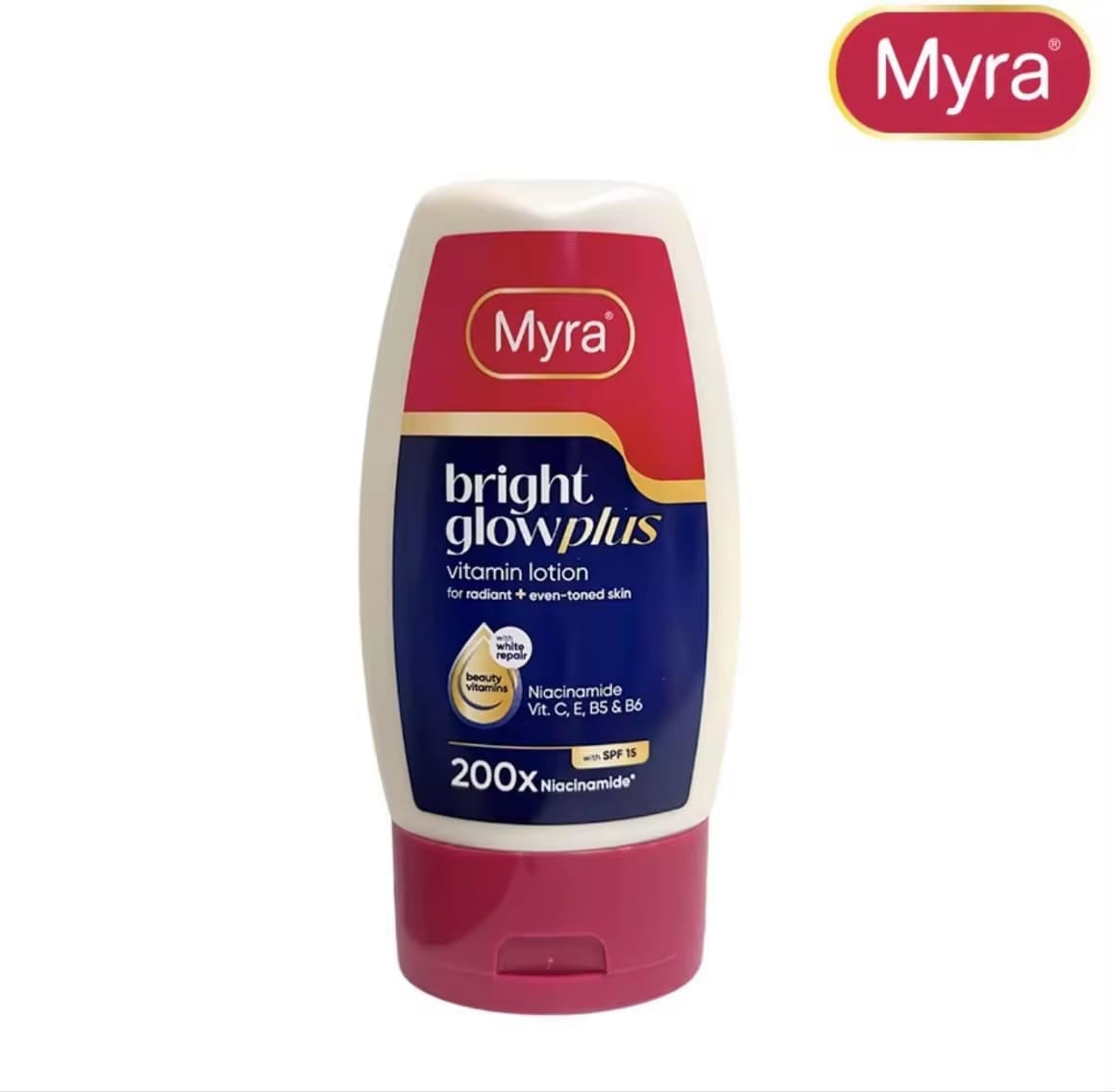 Myra Bright Glow+ Body Lotion SPF 15 200 ml – Lotion Hydratante Éclat & Protection Solaire