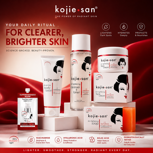 Kojie San Routine Beauté Complète – Savon, Crème Visage, Toner & Lotion Corps