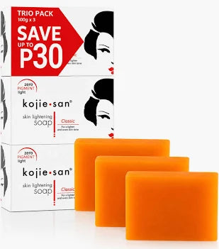 Kojie San Classic Skin Lightening Soap 100g x3 | Savon Original à l'Acide Kojique – Lot de 3